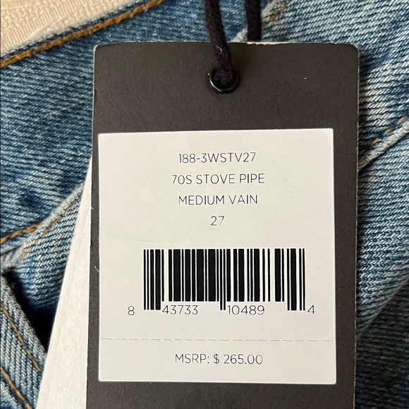 Re/Done Straight Leg Jeans (Size: 27) - Picture 4 of 10